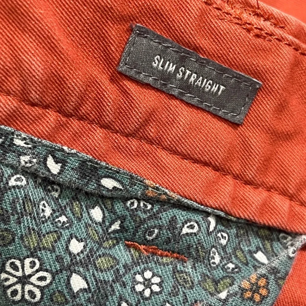 Bonobos‎ Mens Slim Straight Chino Pants 38x30 Coral Orange Cotton Trousers AN423
